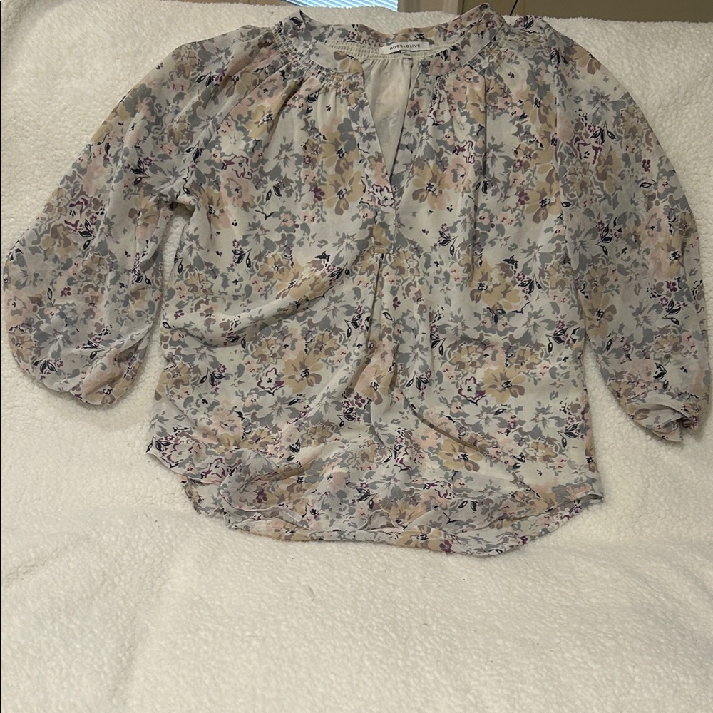 Rose & Olive Multicolor Floral Blouse
